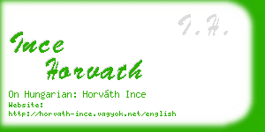 ince horvath business card